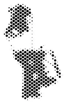 Halftone Schematic Chinese Macau Map Stock Illustration