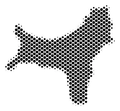 Halftone Schematic Christmas Island Map Illustrazione stock