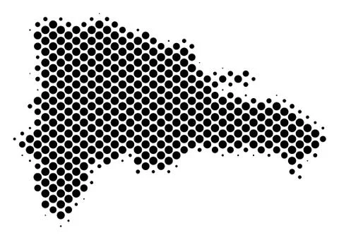 Halftone Schematic Dominican Republic Map 库存插图