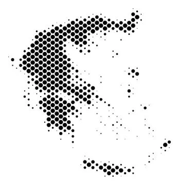 Halftone Schematic Greece Map Stock Illustration