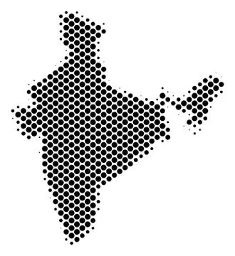 Halftone Schematic India Map Stock Illustration