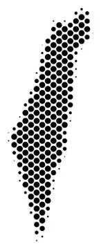 Halftone Schematic Israel Map 库存插图