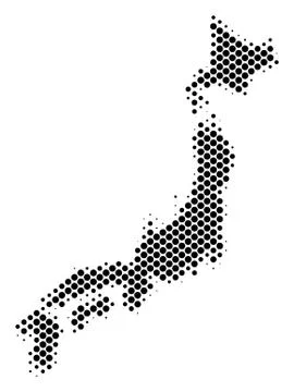 Halftone Schematic Japan Map Illustrazione stock