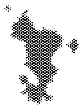 Halftone Schematic Mayotte Island Map Illustrazione stock