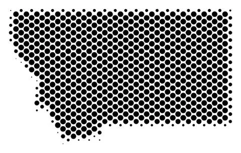 Halftone Schematic Montana State Map Stock Illustration