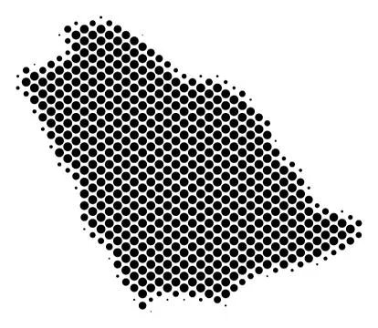Halftone Schematic Saudi Arabia Map Illustrazione stock