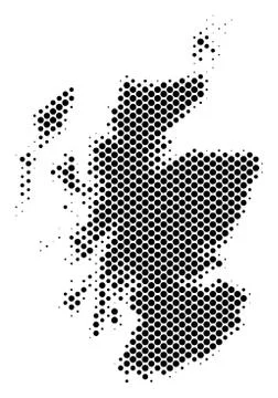 Halftone Schematic Scotland Map Stock Illustration