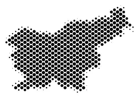 Halftone Schematic Slovenia Map 库存插图