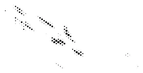 Halftone Schematic Solomon Islands Map 库存插图