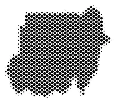 Halftone Schematic Sudan Map Stock Illustration