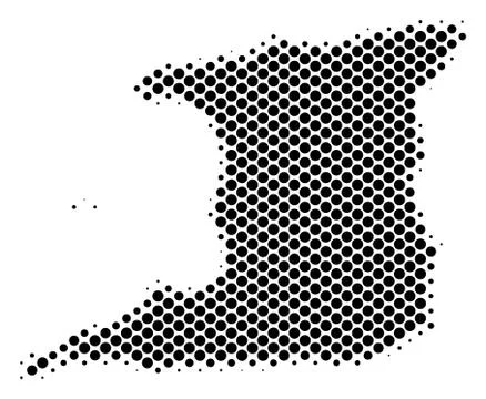 Halftone Schematic Trinidad Island Map 库存插图