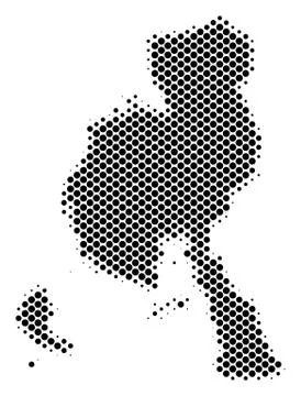 Halftone Schematic Veraguas Province Map 库存插图