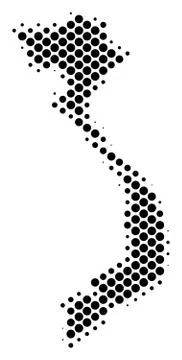 Halftone Schematic Vietnam Map Illustrazione stock