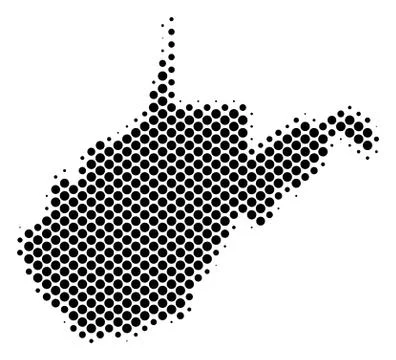 Halftone Schematic West Virginia State Map 库存插图