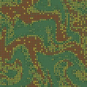 Halftone seamless camouflage texture. Dot pattern digital camo. Vector Stock Illustration