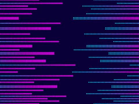 Halftone seamless pattern. Pop art dots with violet gradient. Vector illustra Stock Illustration