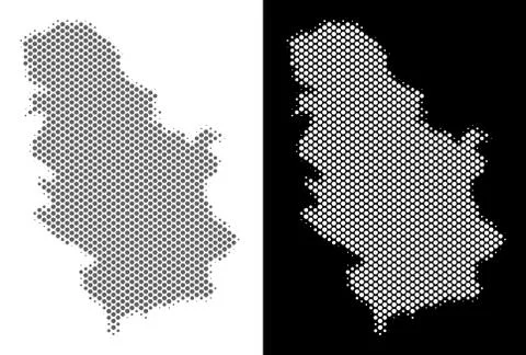 Halftone Serbia Map Stock Illustration
