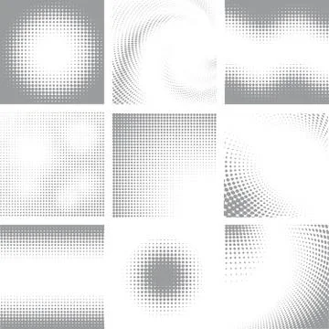 Halftone shapes Collection Stock Illustration