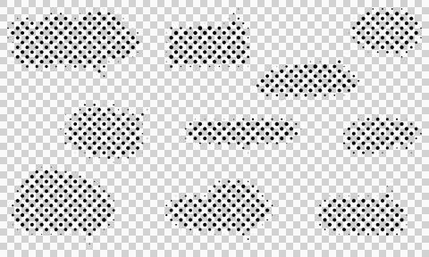 Halftone shapes on transparent background Stock Illustration