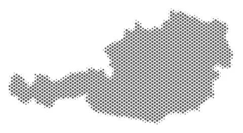 Halftone Silver Austria Map Stock Illustration