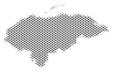 Halftone Silver Honduras Map Stock Illustration