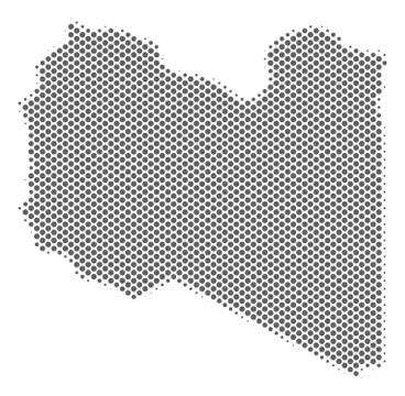 Halftone Silver Libya Map Illustrazione stock
