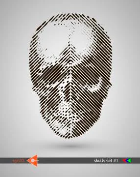 Halftone skull. Design element. Invitation, party. Billboard, flyer. Musical  Иллюстрация