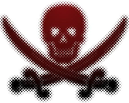 Halftone skull Stock Illustration