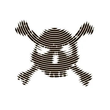 Halftone skull, line, Wave. Design element. Invitation, party. Billboard, fly Illustrazione stock