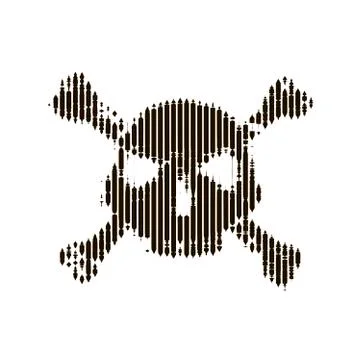 Halftone skull, line, Wave. Design element. Invitation, party. Billboard, fly Illustrazione stock