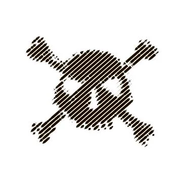 Halftone skull, line, Wave. Design element. Invitation, party. Billboard, fly Ilustração Stock