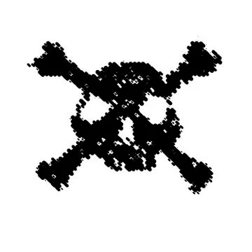 Halftone skull, line, Wave. Design element. Invitation, party. Billboard, fly Ilustración de archivo