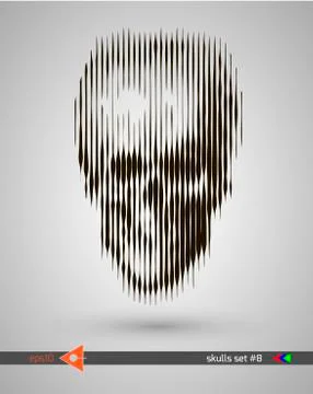 Halftone skull, line, Wave. Design element. Invitation, party. Billboard, fly Иллюстрация