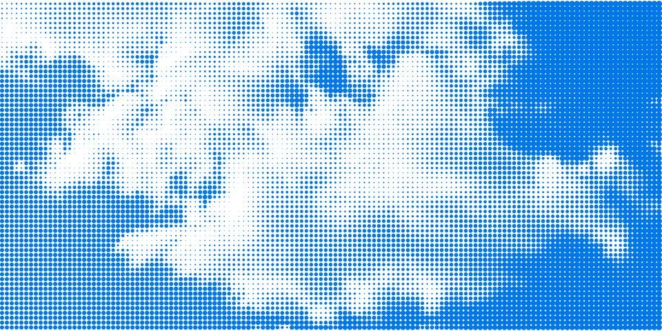 Halftone sky with fluffy clouds. Retro dotted texture. Vintage pop art style Stock Illustration