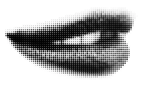 Halftone Smiling Lips with Visible Teeth Stock Illustration