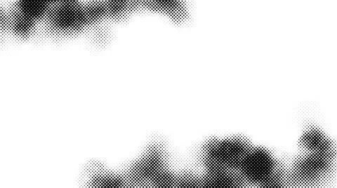 Halftone smoke frame texture. Black and white dotted fog or smog background Stock Illustration