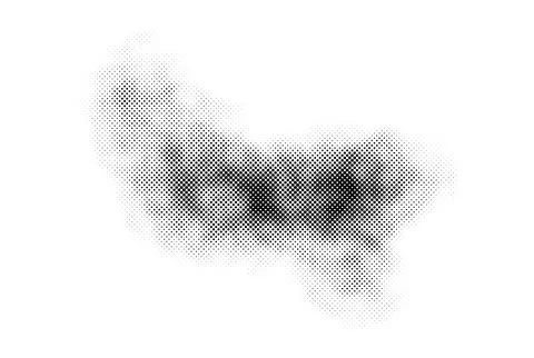 Halftone smoke texture. Black and white dotted fog cloud background. Comic and Stock Illustration