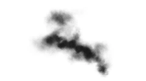 Halftone smoke texture. Black and white dotted fog background. Comic style Stock Illustration