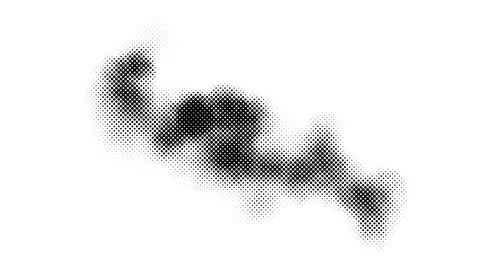 Halftone smoke texture. Comic dotted fog cloud background. Black and white pop Illustrazione stock