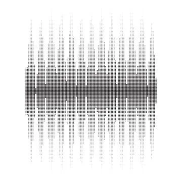 Halftone Sound Wave Pattern. Screen of Equalizer. Musical Vibration Graph. Radio イラスト素材