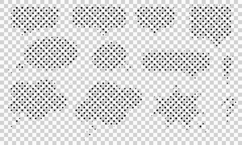 Halftone speech bubbles isolated on white background Stock Illustration