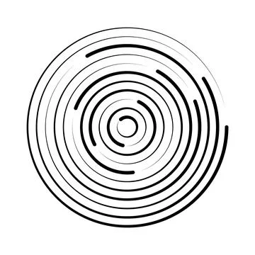 Halftone speed lines circle. Geometric art in circle form. Round swirl movement Stock Illustration