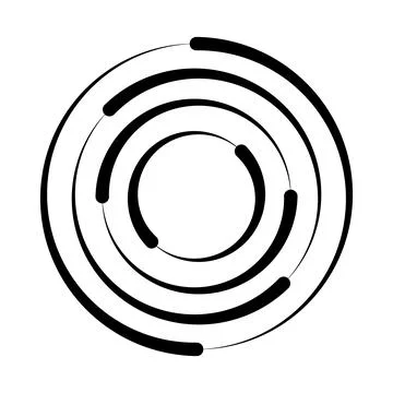 Halftone speed lines circle. Geometric art in circle form. Round swirl movement Stock Illustration