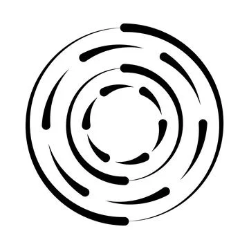 Halftone speed lines circle. Geometric art in circle form. Round swirl movement Stock Illustration