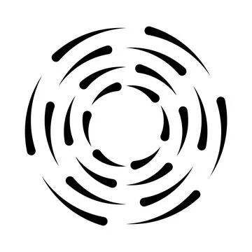 Halftone speed lines circle. Geometric art in circle form. Round swirl movement Stock Illustration