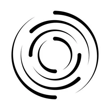 Halftone speed lines circle. Geometric art in circle form. Round swirl movement Stock Illustration