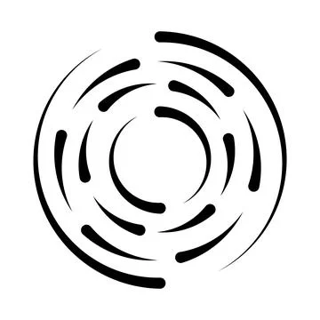 Halftone speed lines circle. Geometric art in circle form. Round swirl movement Stock Illustration