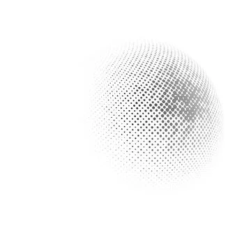 Halftone sphere dotted vector illustration. Circle halftone patterns dots logo Stock Illustration