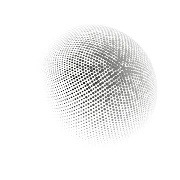 Halftone sphere dotted vector illustration. Circle halftone patterns dots logo Stock Illustration