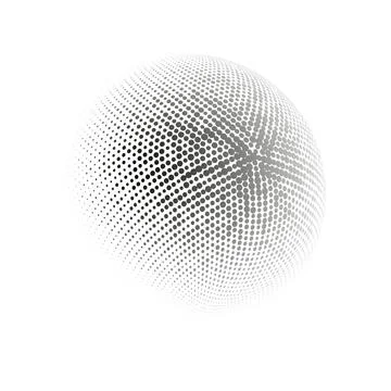Halftone sphere dotted vector illustration. Circle halftone patterns dots logo Stock Illustration